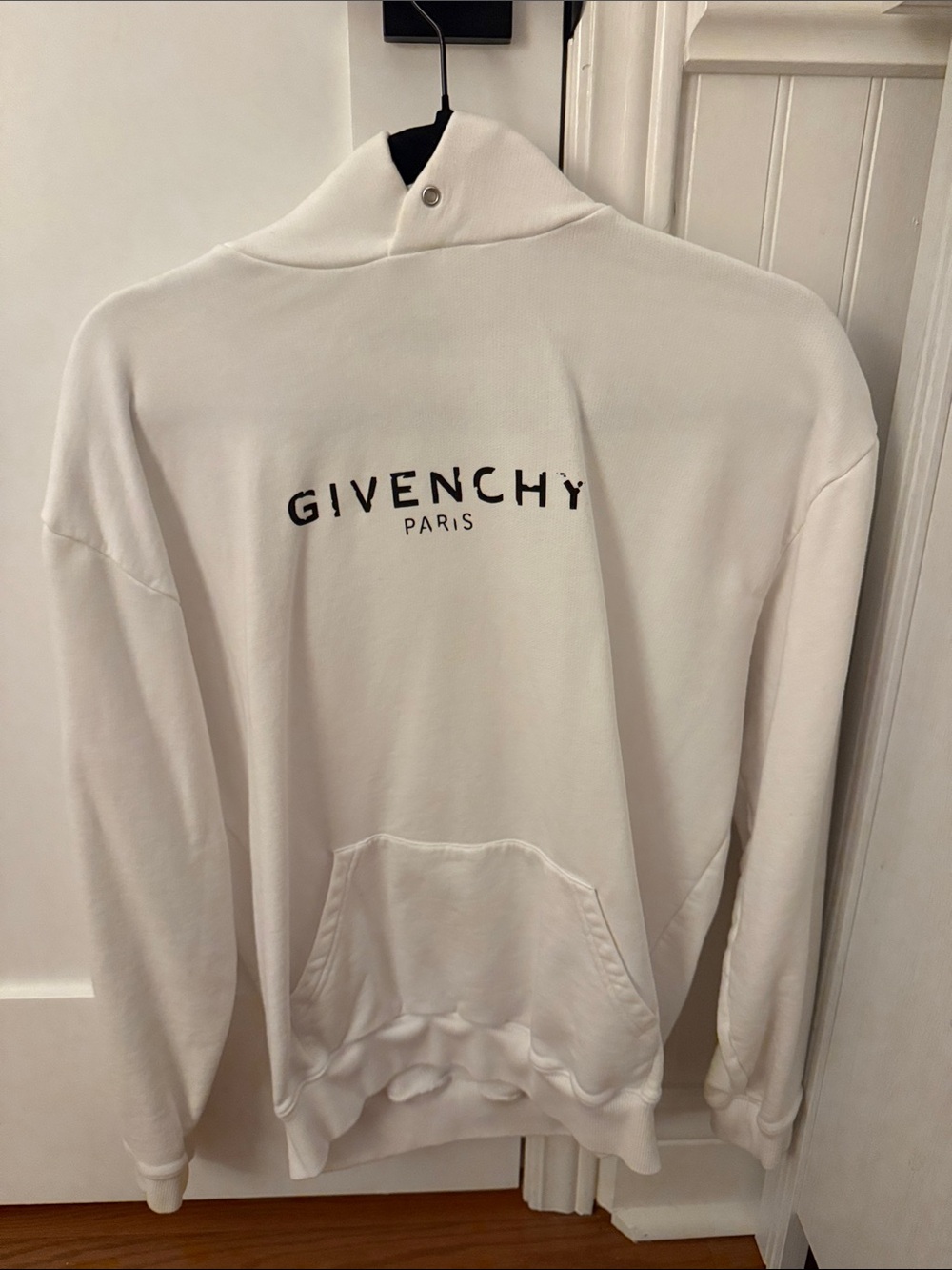 Givenchy White Pullover Hoodie with Black Logo